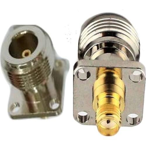 5pcs/lot N Female Jack 4 Holes Flange to SMA Female Jack Mount RF Connector Adapter