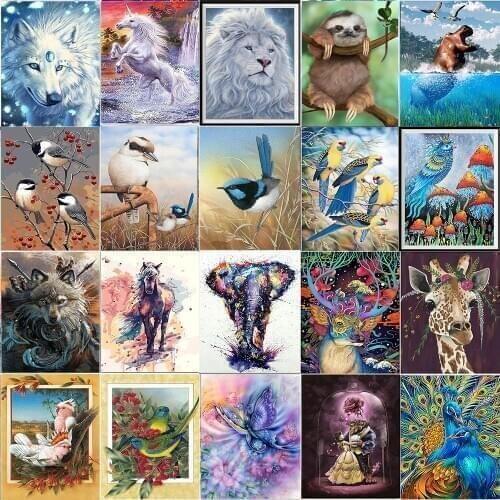 5D diamond painting full diamond DIY animal series diamond embroidery handmade cross stitch paste diamond mosaic