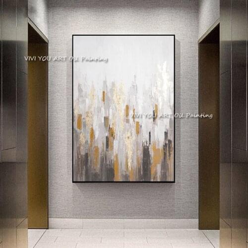 Abstract Big City Buildings 100% Hand Painted Oil Painting On Canvas Wall Art Pictures abstract wall art handmade image