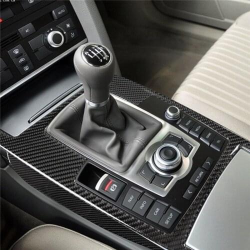 Car Interior Accessories for Audi A6 2005-2011 C6 Carbon Fiber Central Control Gear Shift Panel Decals Air Outlet Car Stickers