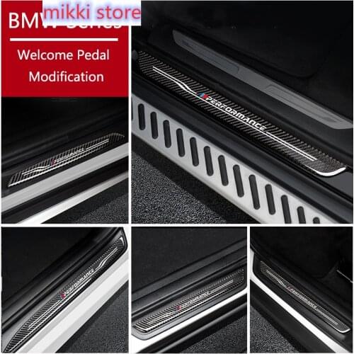 Car Styling For BMW X5 X6 E70 E71 E84 E90 F10 F15 F16 F20 F30 F32 F34 F25 F26 Door Welcome pedal Threshold Bar cover trim strips