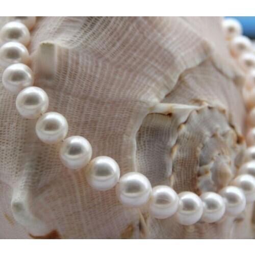 Free shipping classic 10-11mm south sea round white pearl necklace 18inch 14kAAAA