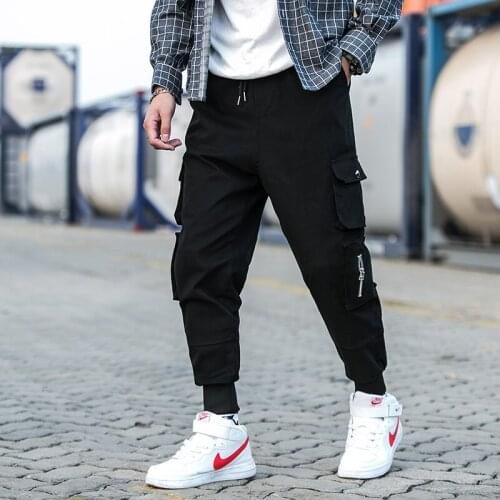 Casual Streetwear Hip Hop Pants Men Loose Harem Pants Black Army green Pockets Design Mens Cotton Track Joggers Trousers 5XL