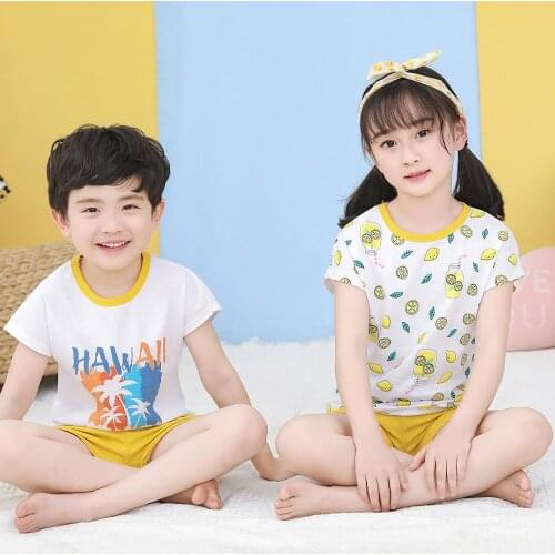 Kids Pajamas Short Sleeve Cartoon Girls Pajamas Boys Clothes Pyjamas Kids Baby Girls Clothes Boys Sleepwear Cute Home Clothes