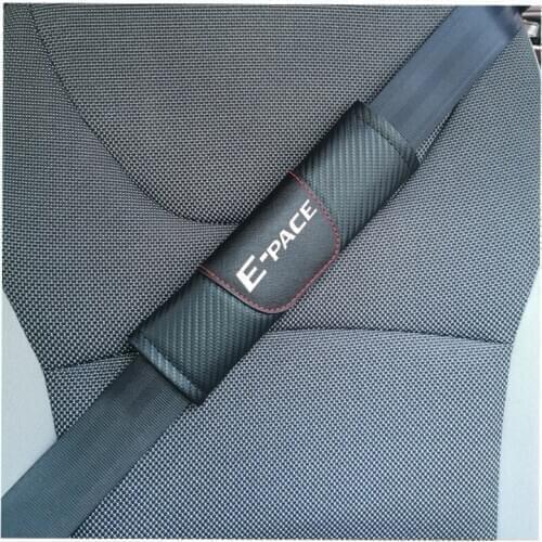 For Jaguar Epace E-pace 2pcs Fashion Carbon Fiber Leather Car Seat Belt Cover Car Seat Belt Shoulder Pad Car Accessories