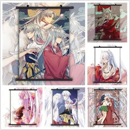 Home Decor Nuyasha Sesshoumaru Higurashi Kagome Wall Artwork Painting Plastic Hanging Scrolls Modern Canvas Print Picture Poster