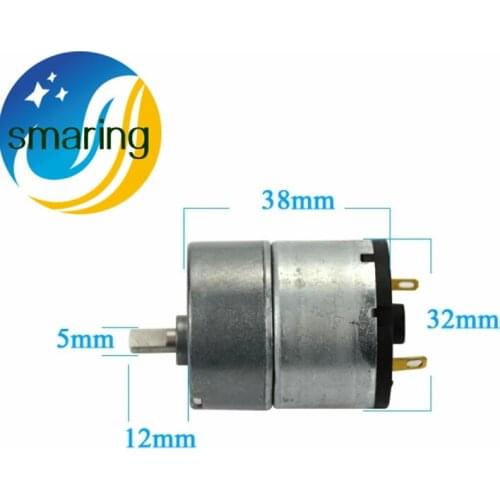 Official smarian 33GB-520 DC Motor,12V/350rpm High Speed, metal gear motor for RC smart tank car, Robot etc