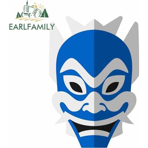 EARLFAMILY 13cm x 9.2cm For Blue Ghost Mask Car Accessories Stickers Waterproof Decal Graffiti Sticker Sunscreen Custom Printing