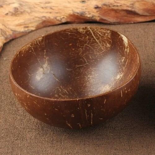 Natural Coconut Bowl Protection Wooden Ware Wood Tableware for Kitchen Restaurant Art Crafts Decoration New