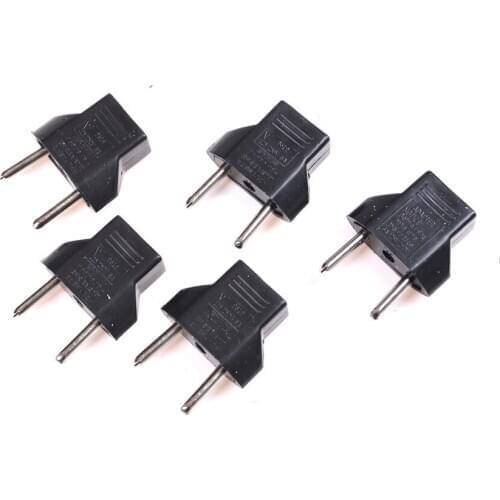 JETTING Wholesale 5Pcs/set US to EU Euro Europe AC Power Plug Converter Travel Adapter Chargers