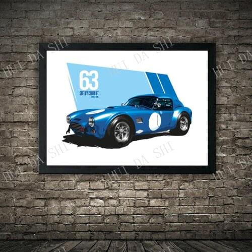 Le Mans Shelby Cobra 24 Hour 289 1963 Classic Car Poster