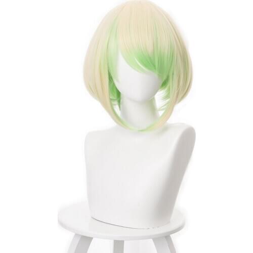 PROMARE Mad Burnish Lio Fotia Short Green Heat Resistant Synthetic Hair Costume Party Wig+ Free Wig Cap