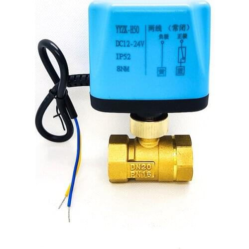 3/4" Brass Electric Ball Valve Two Wire Two Way Normally Closed Normally Open 220V 24V 12V Switch Valve Water Valve