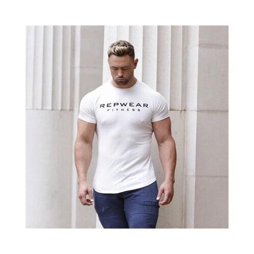 Muscle brothers Sweat breathable sports Short sleeve T-shirt Summer Sports Running Training T-shirt man fitness new
