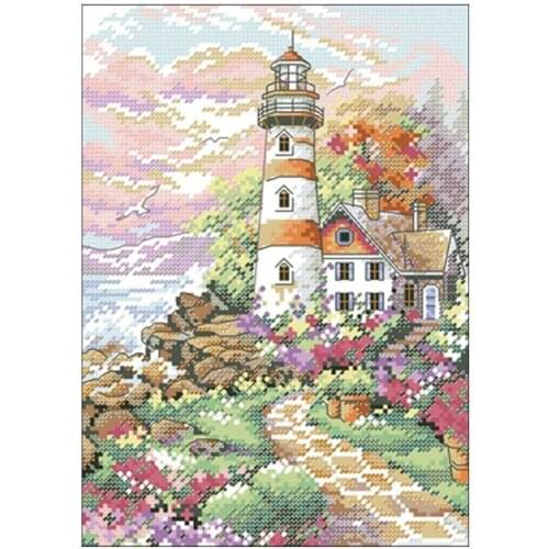 Lighthouse scenery Counted Cross Stitch DIY wholesale Chinese Cross Stitch Kits Embroidery Needlework Sets