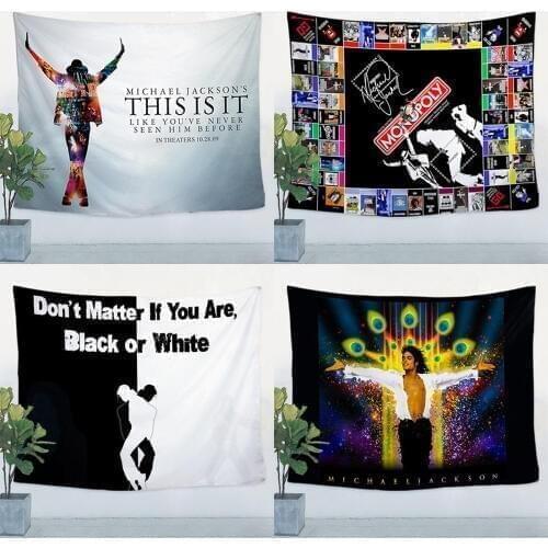 Michael Jackson Rock Music Poster flag banner wall sticker retro cloth art hanging painting tapestry bar cafe home decor