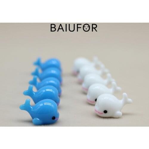 BAIUFOR 10pcs Super Mini Dolphin Fairy Garden Miniatures Micro Seaside Landscape Decor Terrarium Figurines Valentine Gift