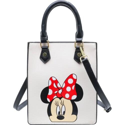 Disney Fashion Women Cartoon Mickey Mouse Large Capacity Handbag Girl Shoulder Pu Cross-Body Messenger Bag Gift Toys