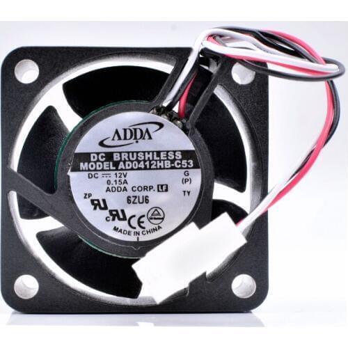 Brand new original AD0412HB-C53 4cm 4020 40mm fan DC12V 0.15A 3 line switch power supply small cooling fan