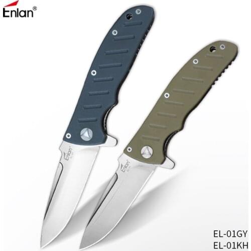 ENLAN Outdoor Tactical Knife 8Cr13mov Steel, Hunting knives Survival Rescue knives Collection knife Gift EDC Tool G10 Handle