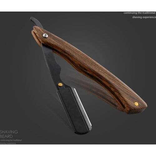 Sandalwood Handle Stainless Steel Folding Razor Hair Salon Hairdressing shaving Hairdressing Knife Holder Gift Free Shipping