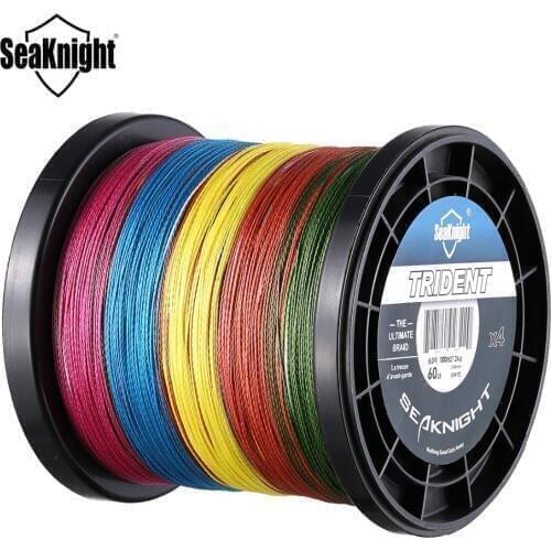 SeaKnight TRIDENT 1000M 4 Strands Multicolor Braided PE Fishing Line 6-100LB 0.08-0.60mm Super Strong Multifilament Fishing Line
