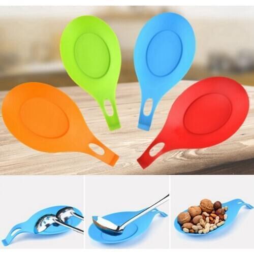 Silicone Spoon Rest Heat Resistant Cooking Utensil Dish Teabag Tidy Holder