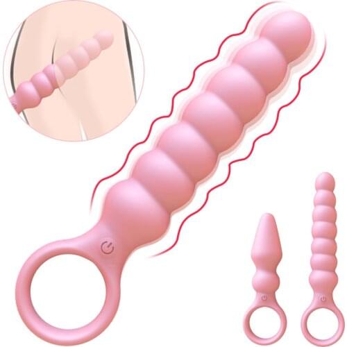Silicone Anal Dildo Vibrator Male Prostate Massager Anal Three Beads Plug G Spot Butt Plug Adult Masturbation Anal Sex Toys 5