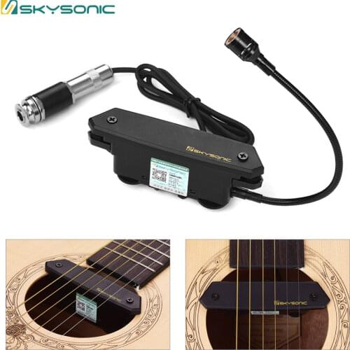 SKYSONIC T-902 Acoustic Guitar Active Soundhole Pickup Magnetic + Microphone Dual Pickup Systems Volume Controls Guitar Parts