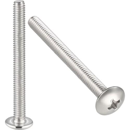 Uxcell Machine Screws, M4x40mm Phillips Truss Head Screw, 304 Stainless Steel, Fasteners Bolts 30Pcs
