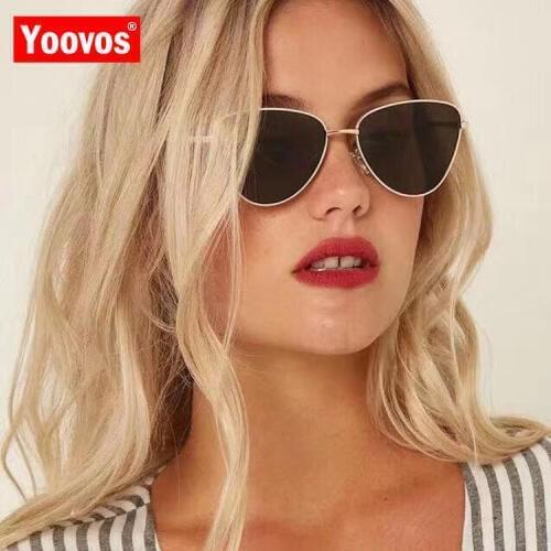 Yoovos Cat Eye Sunglasses Women 2021 Vintage Brand Designer Candy Color Retro Sun Glasses Cateye Oculos De Sol Feminino