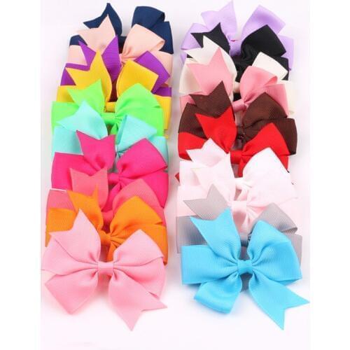 Yundfly 120pcs Ribbon Bows For Girls Hair Clips Hairpin Boutique Chidlren Women DIY Hair Accessories