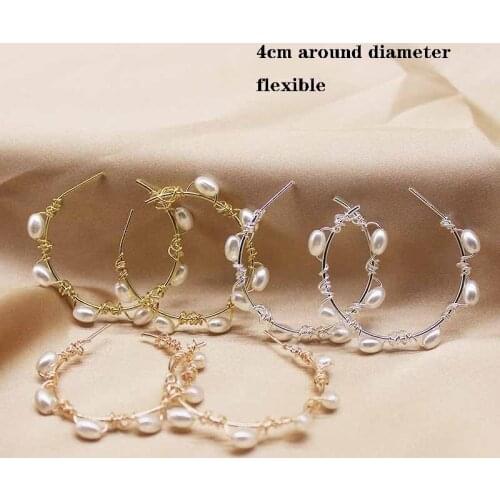 Zerong C Shaped Earring 2020 Korean style New Simple Imitation Pearl Small Hoop Earrings For Women jewelry decoration