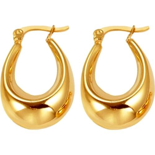 OUFEI Hoop Earring Stainless Steel Round Earring For Woman Simple Fashion Unique Korean Earrings New 2019 Wholesale Jewelry