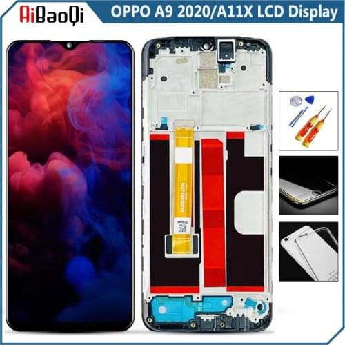 Original For OPPO A9 2020 CPH1937 LCD Display Screen Touch Digitizer Assembly For 6.5 inch OPPO A11X With Frame Replace