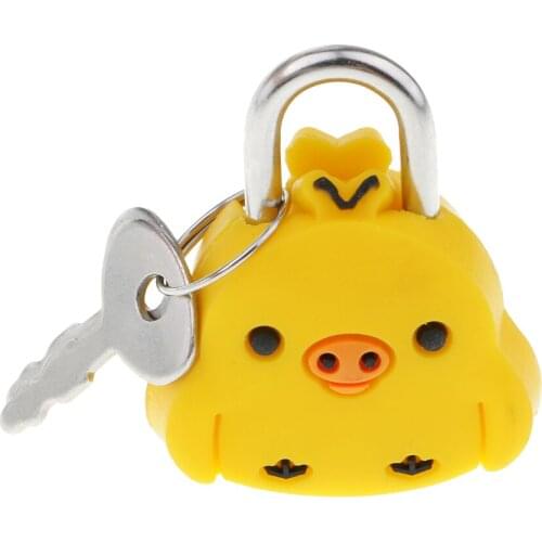 1 Set Silicone Metal Cute Animal Mini Cartoon Lock Novelty Padlock for Suitcase Luggage Safety for Drawers Closets DIY Craft