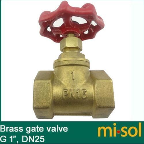 1pcs of G1" DN25(BSP) Brass Gate Valve for Pipe Plumbing, Sluice Valve