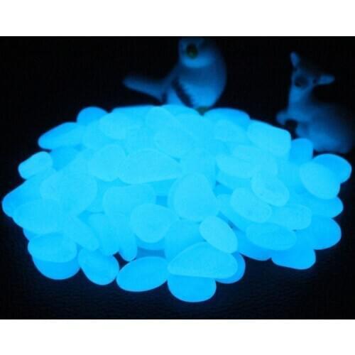 100pcs/pack Glow Pebbles 2018 hot sale Stones Home Fish Tank Garden Decoration Luminous Glowing In The Dark Accessory For Gift