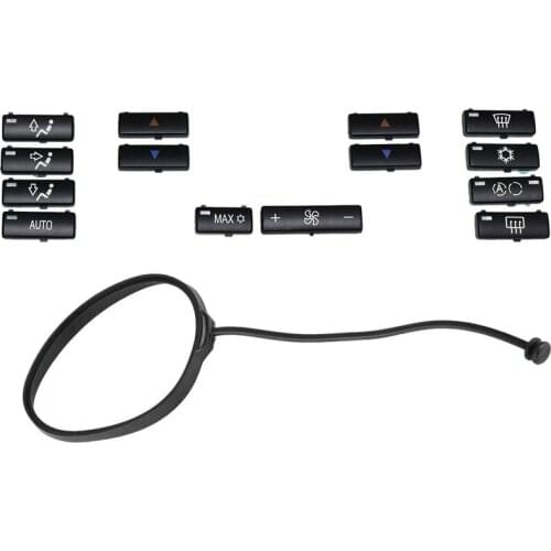 14 Button Key Cap Car Air Conditioner a / C Control Panel Switch Button Key Cover with Car Vehicle Fuel Tank Cap Line