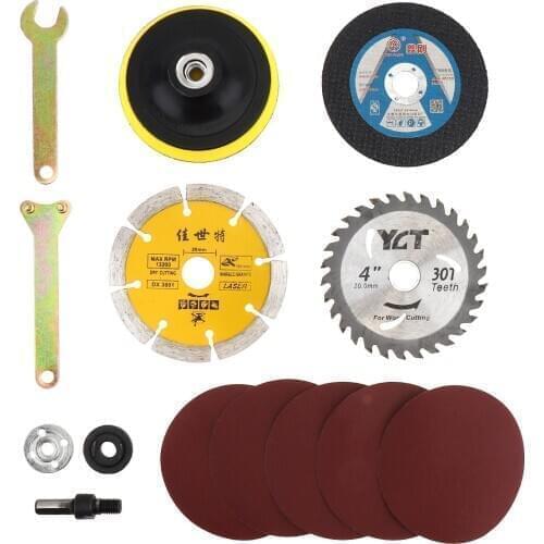 14pcs/set Electric Drill Angle Grinder Power Tool Accessories Set with Shank Blades for Wood Metal Cutting Grinding Polishing