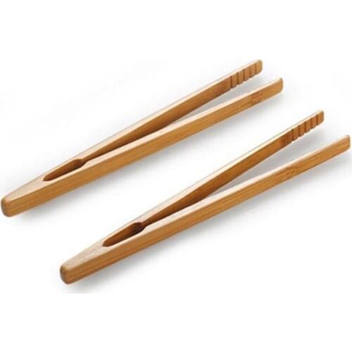 2pcs/lot Bamboo Food Tongs Kitchen Utensils Buffet Cooking Tools Anti Heat Bread Clip Pastry Clamp Barbecue Kitchen Tongs