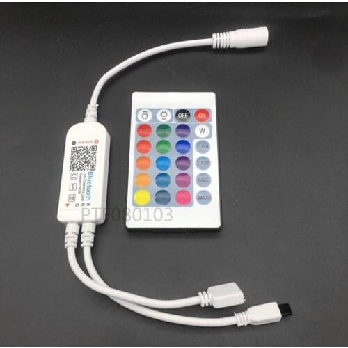 2pcs WiFi Music IR / RF Remote Smartphone WIFI LED RGB Controller APP+24key control For 5050 3528 RGB led strip