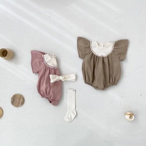MILANCEL 2021 Summer New Baby Clothes Puff Sleeve Girls Bodysuit Korean Toddler Outfits Casual Infant Clothing