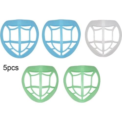 5Pcs 3D Mouth Mask Support Disposable Mask Inner Bracket Breathing Assist Help Inner Pad Bracket Mask Holder Breathable Valve