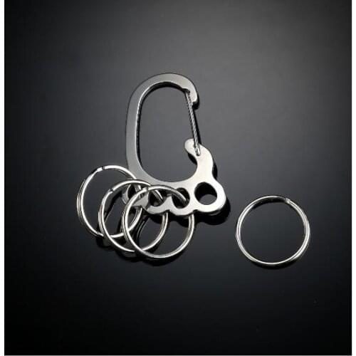 50sets Lovely Foot Shape Key Chain Carabiner Clip Quick Release D Hook With 4 Key Rings Hanging Suspension Anti Lost Keychain