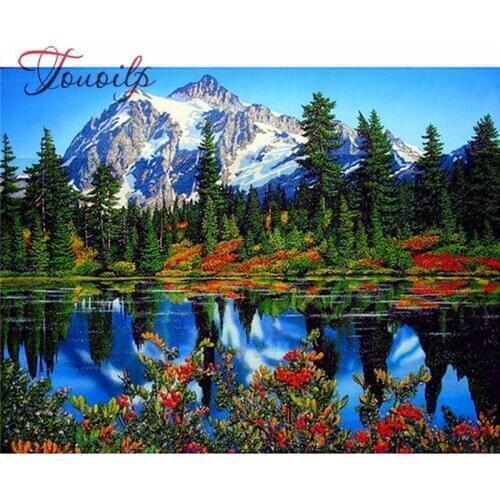 Diamant peinture broderie strass paysage de lacs et de montagnes point de croix Kit diamant mosaïque artisanat décor à la maison