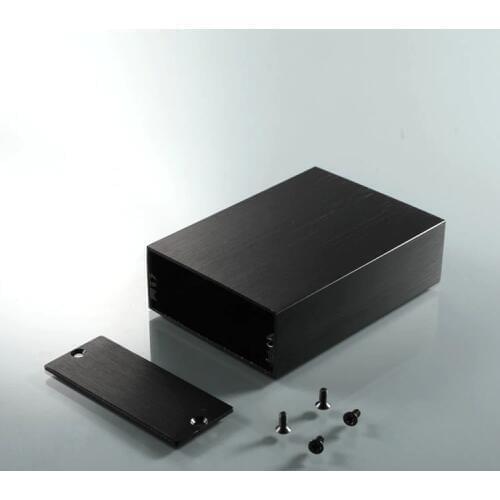 Aluminium diy extruder tube electrical black enclosures box case for electronics YGK-004 58*24*80mm (WxH-L)