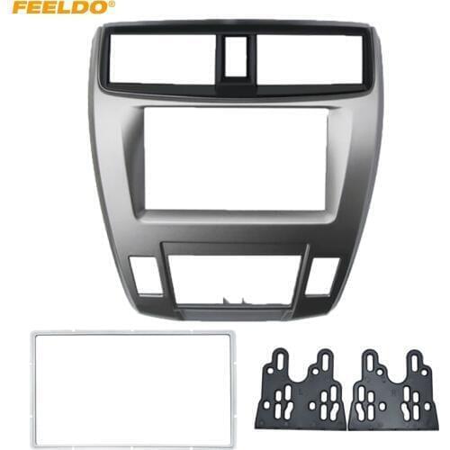 FEELDO Car 2DIN Audio Radio In-dash Fascia Frame For HONDA City Ballade Stereo Dash Panel Plate Frame Installation Kit #HQ4930