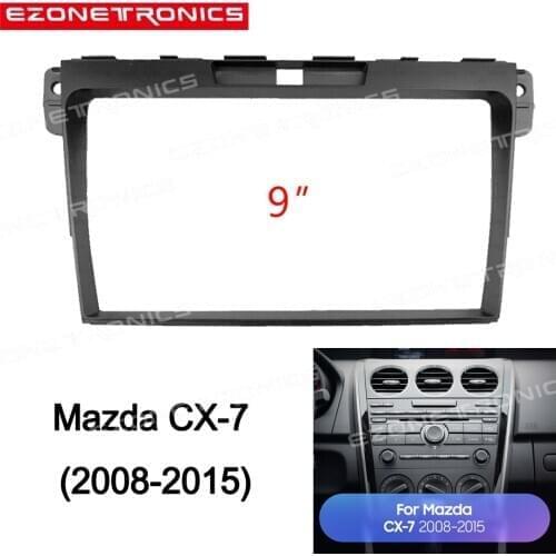 2-1Din Car DVD Frame Audio Fitting Adaptor Dash Trim Kits Facia Panel 9 inch For Mazda CX-7 2008-2015 Double Din Radio Player