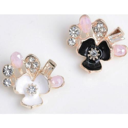 Free Shipping Wholesale 20pcs/lot 18x20mm Rhinestone Flatback Button For Hair Flower Wedding Invitation RM007